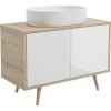 Oltens Hedvig szafka 95 cm podumywalkowa wisząca biały połysk/dąb nova 60200060